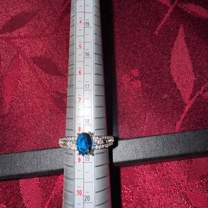 Elegant White Gold Filled Blue CZ Ring
